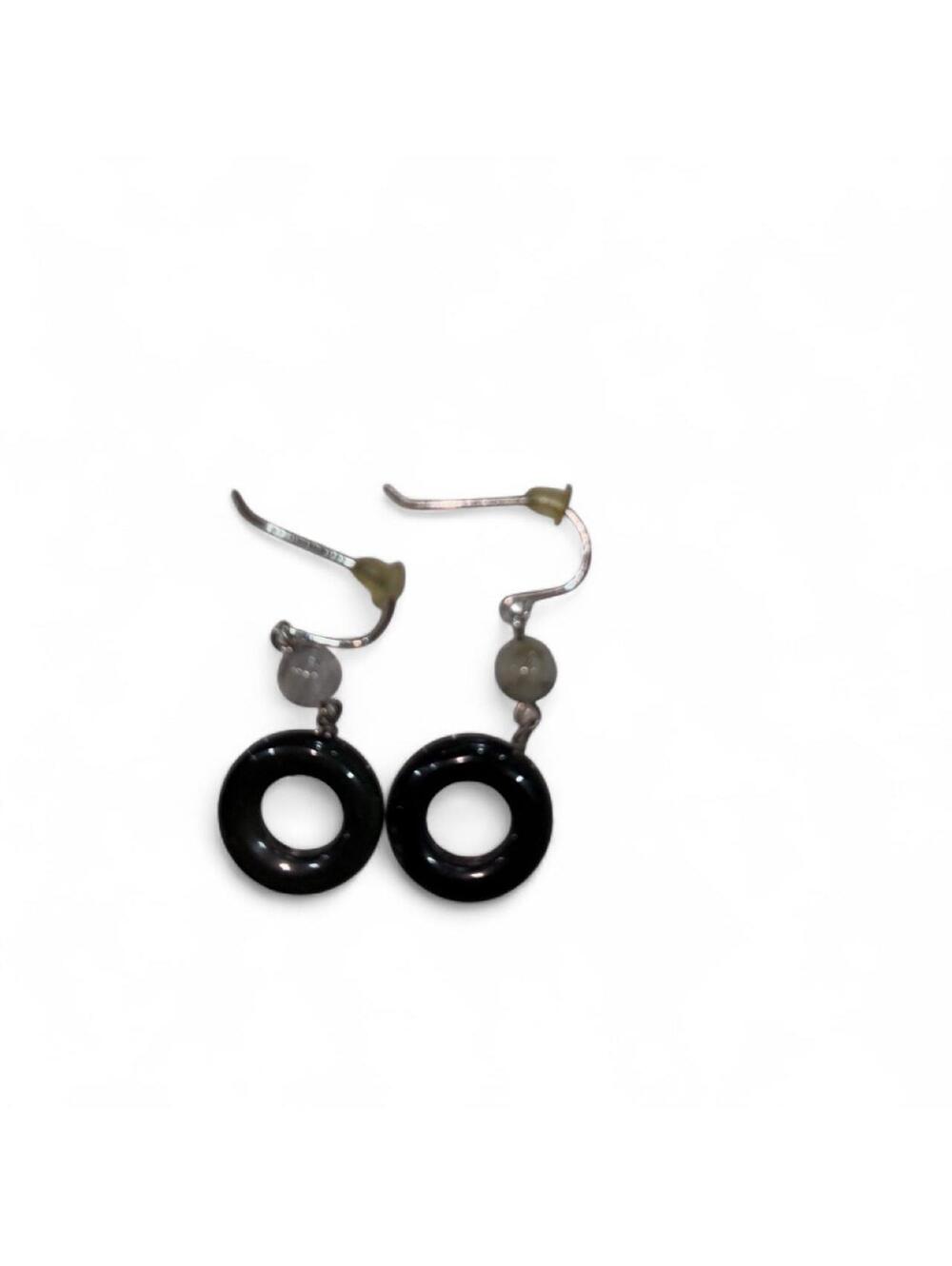13-Black and grey‎ beaded earrings #earrings #beaded